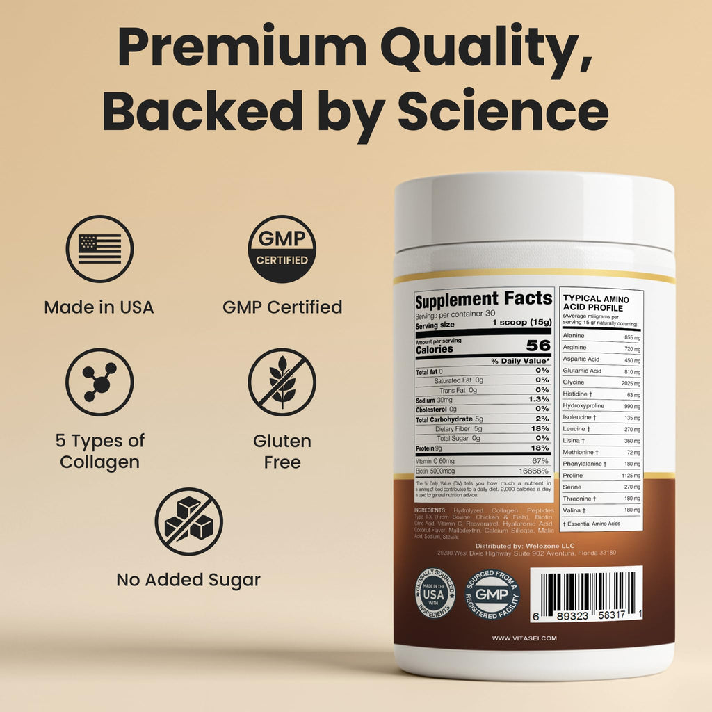 Hydrolyzed Collagen Peptide Powder Drink Chocolate Flavored 16oz R89204