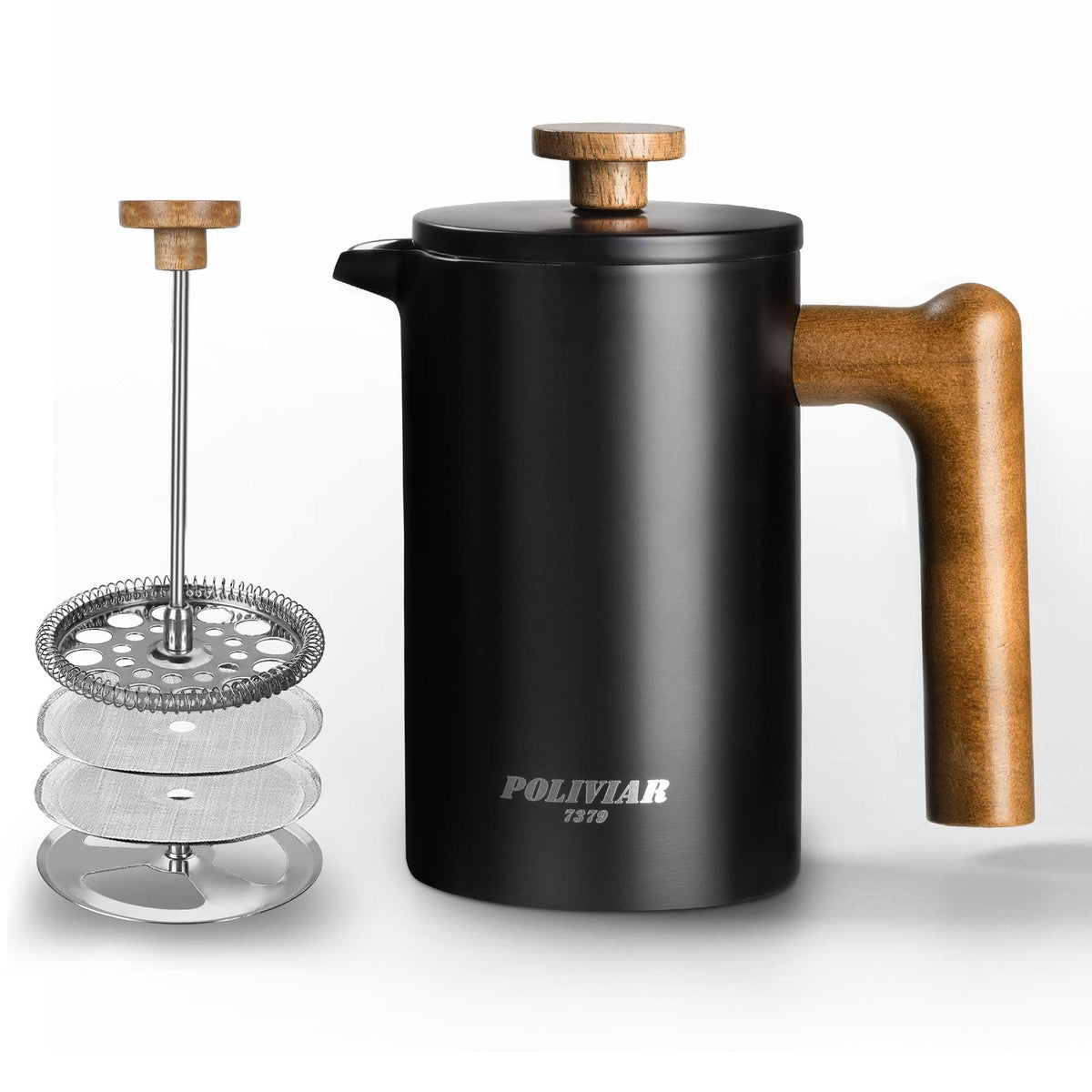French Press Coffee Maker, 21oz, Black O924825