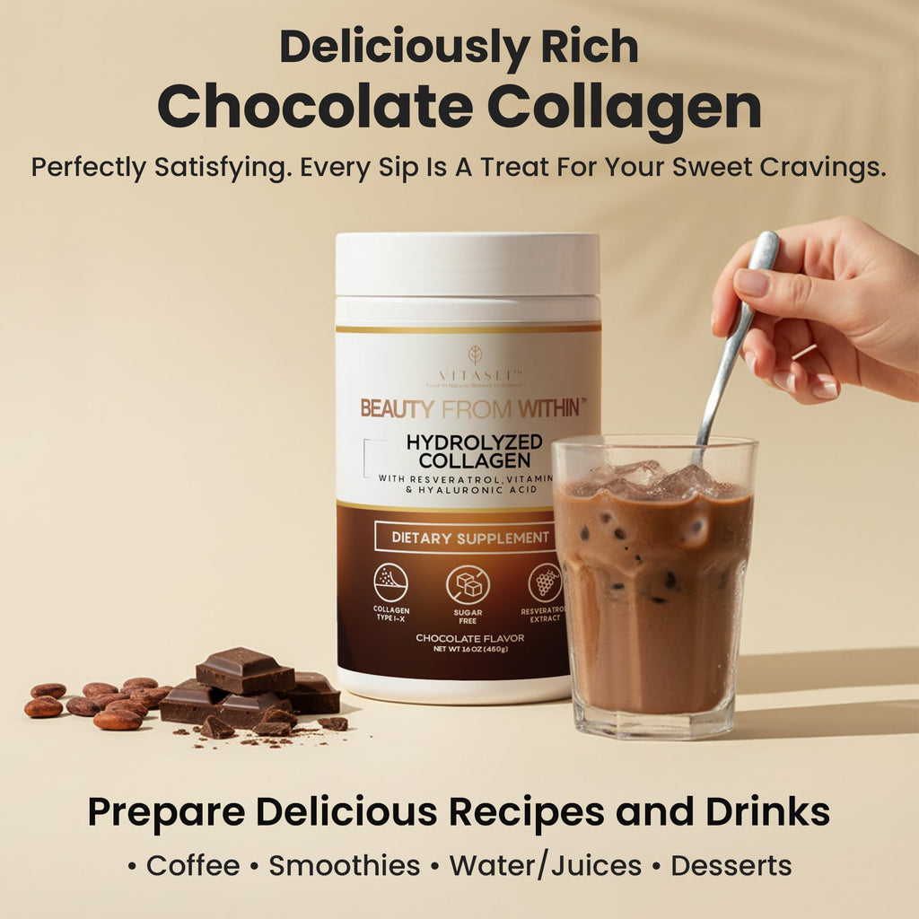 Hydrolyzed Collagen Peptide Powder Drink Chocolate Flavored 16oz R89204