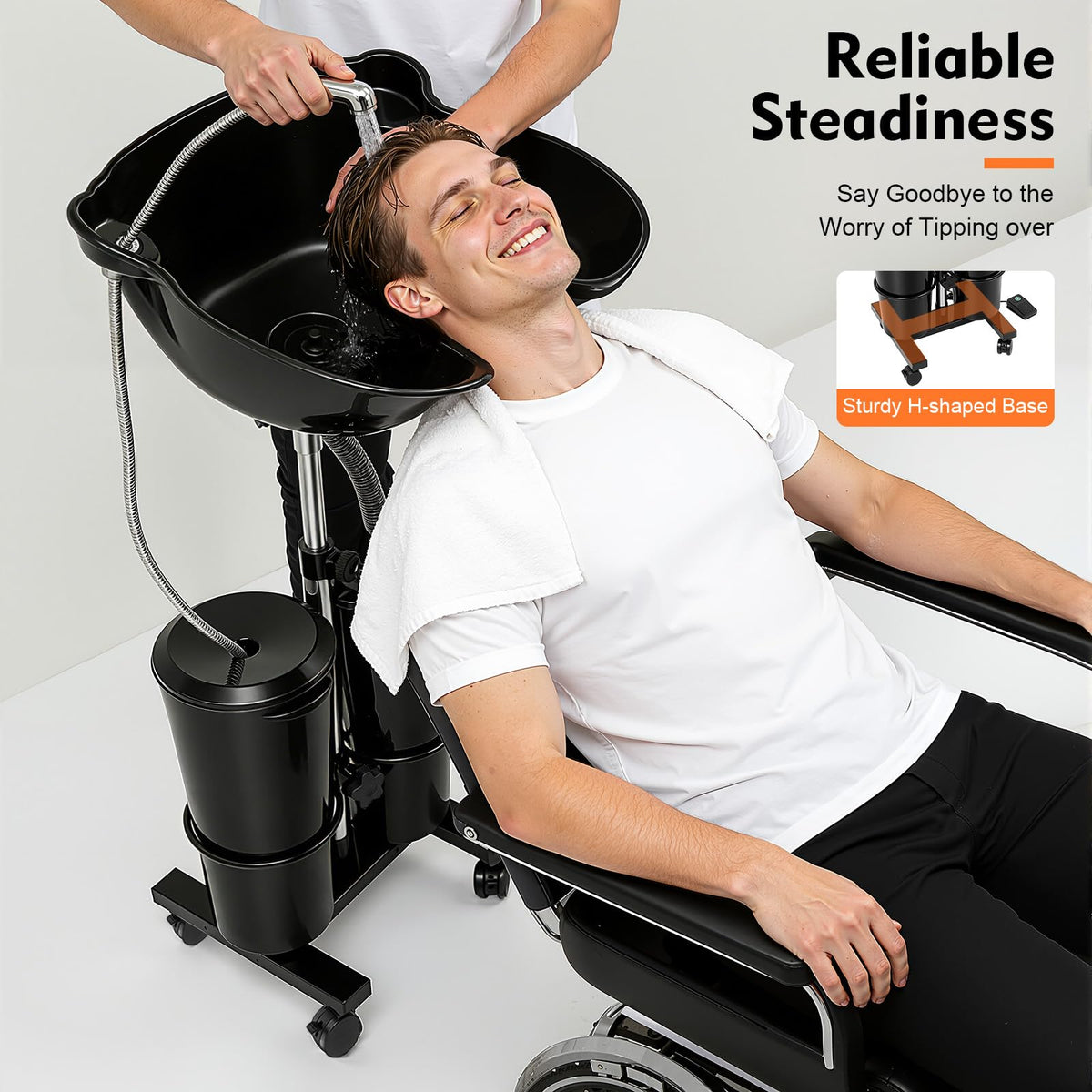 Portable Height Adjustable Shampoo Bowl with Electric Pump J4195