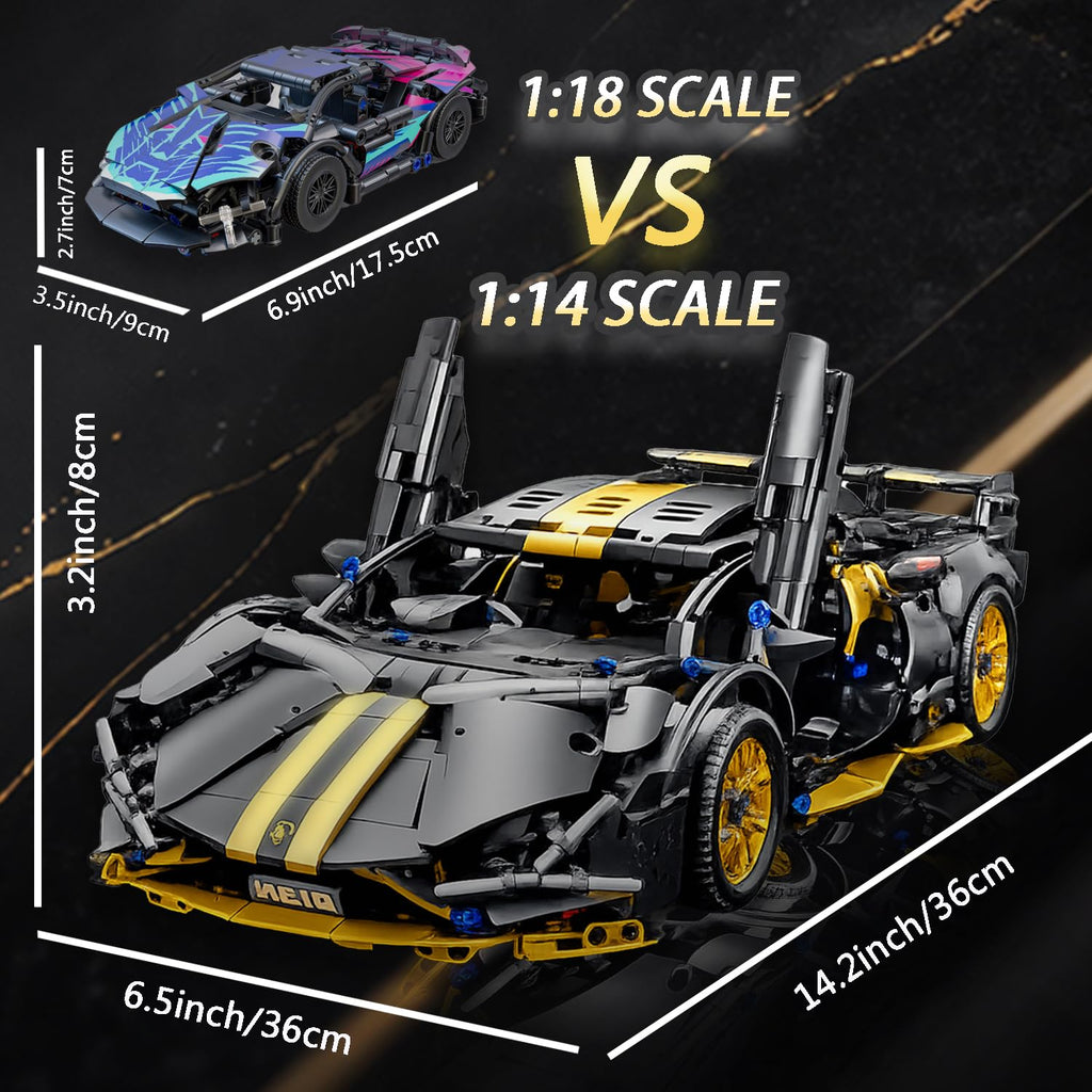 Black 1:14 Race Car Building Block Set R690548