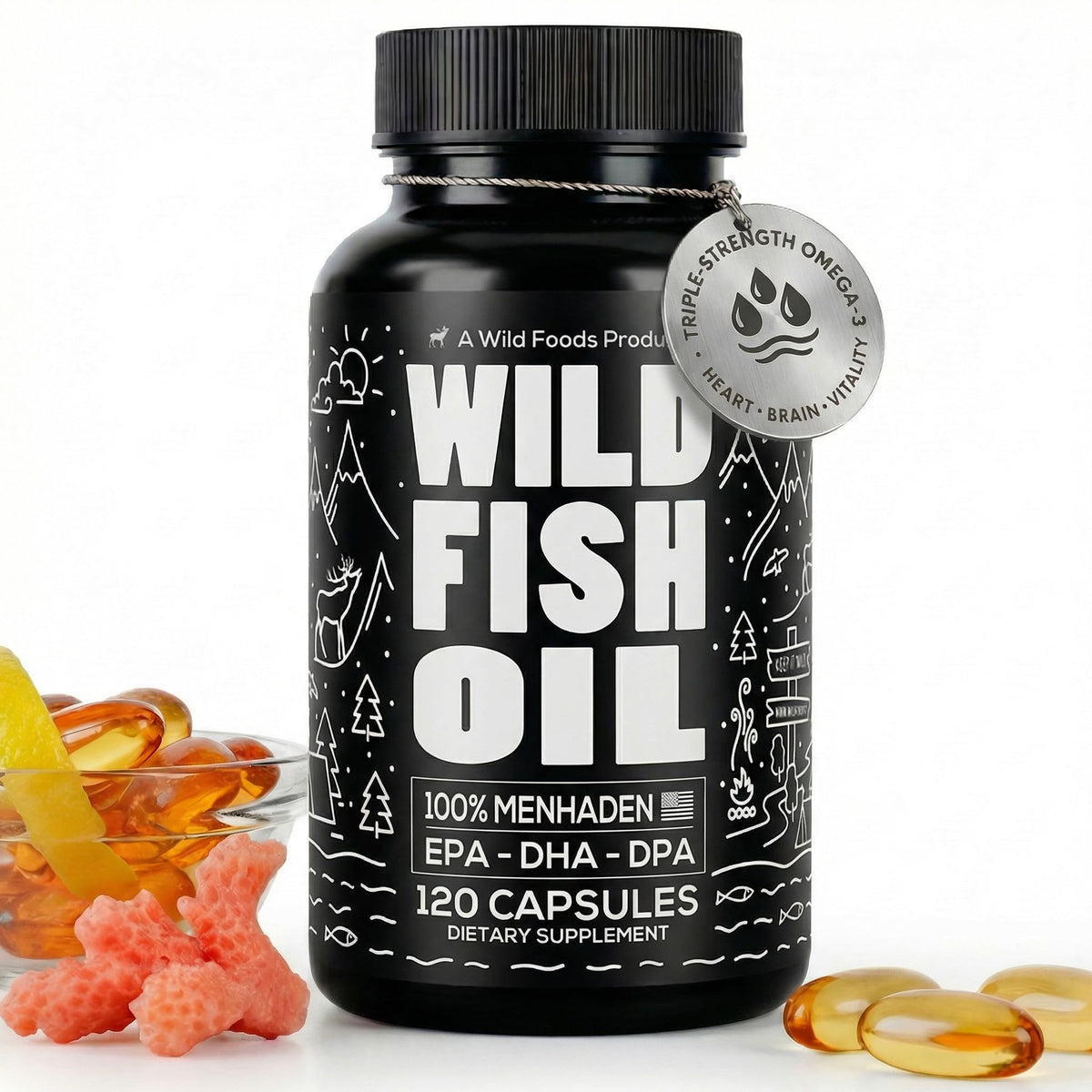 Fish Oil Omega 3 Supplements 120 Capsules Q3771