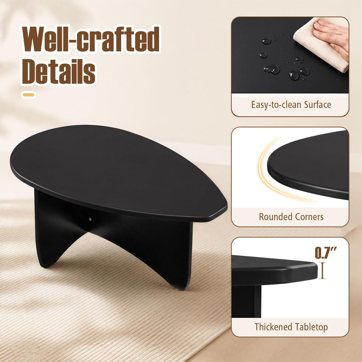 Oval Coffee Table Black I287623