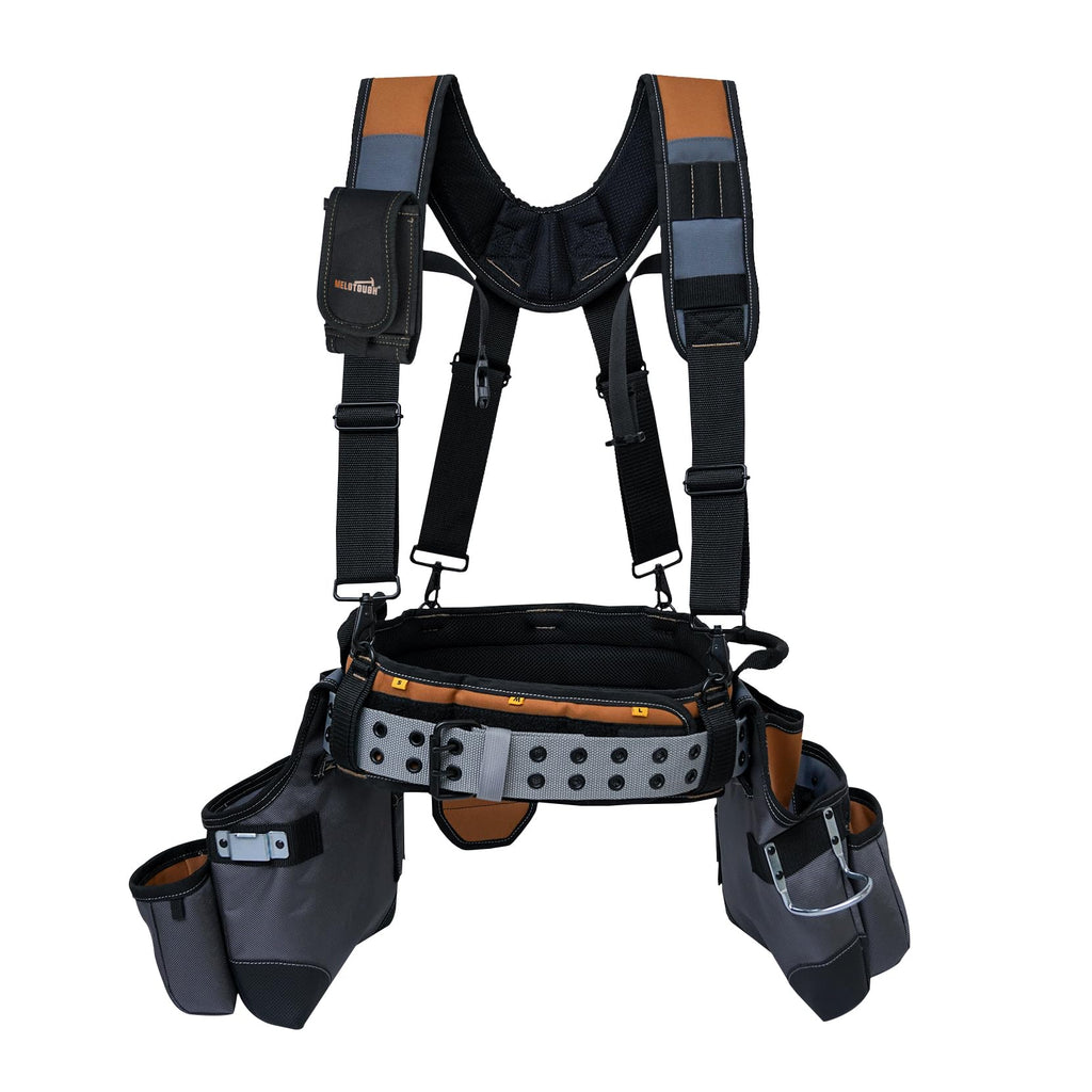 Khaki 28-Pocket Tool Belt and Suspenders K703970