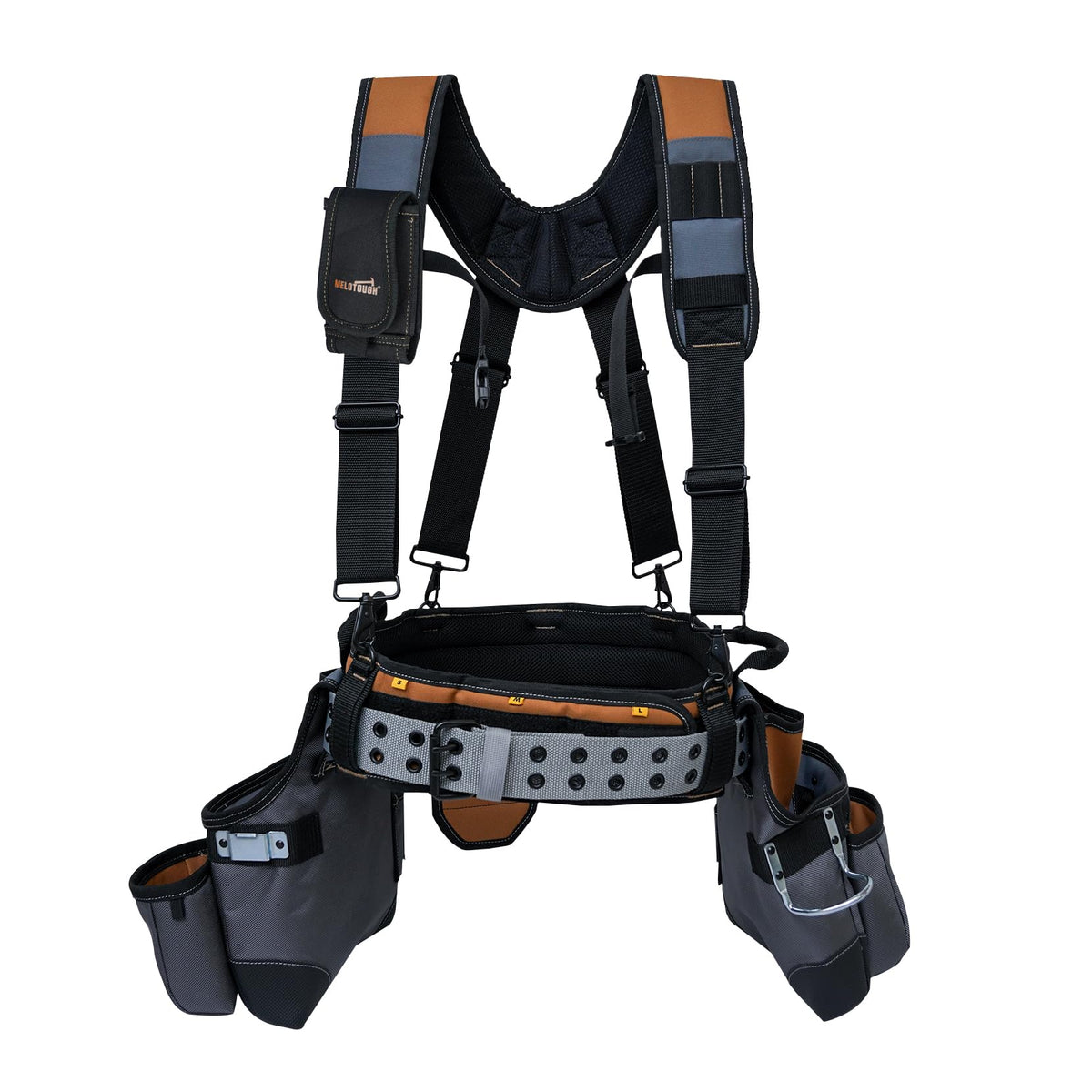 Khaki 28-Pocket Tool Belt and Suspenders K703970