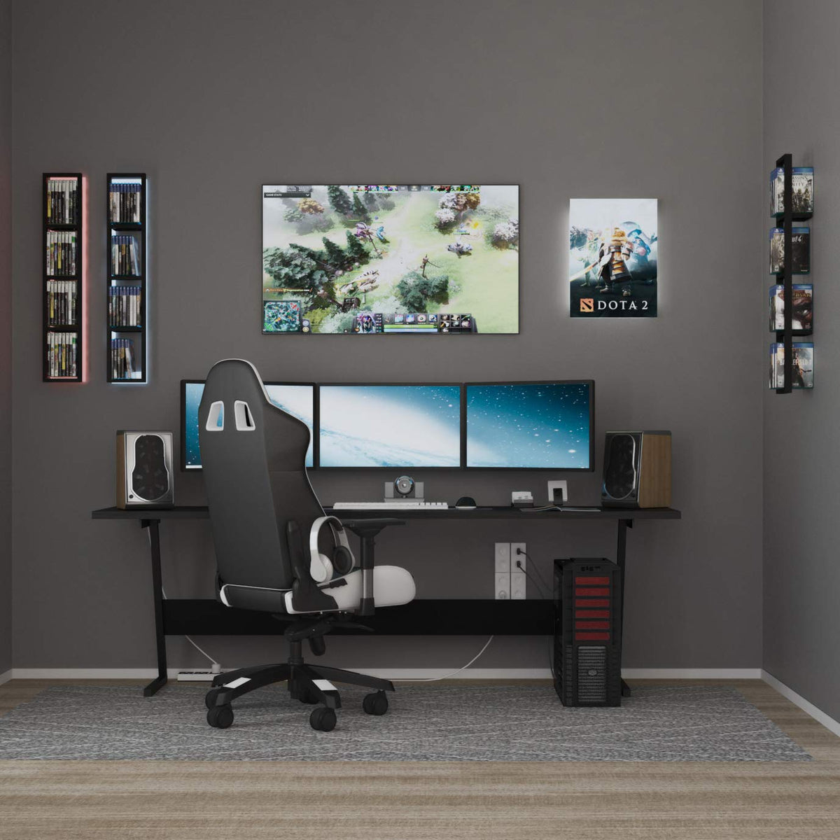 Black 34 Inch Floating Shelves Set of 3 E28942