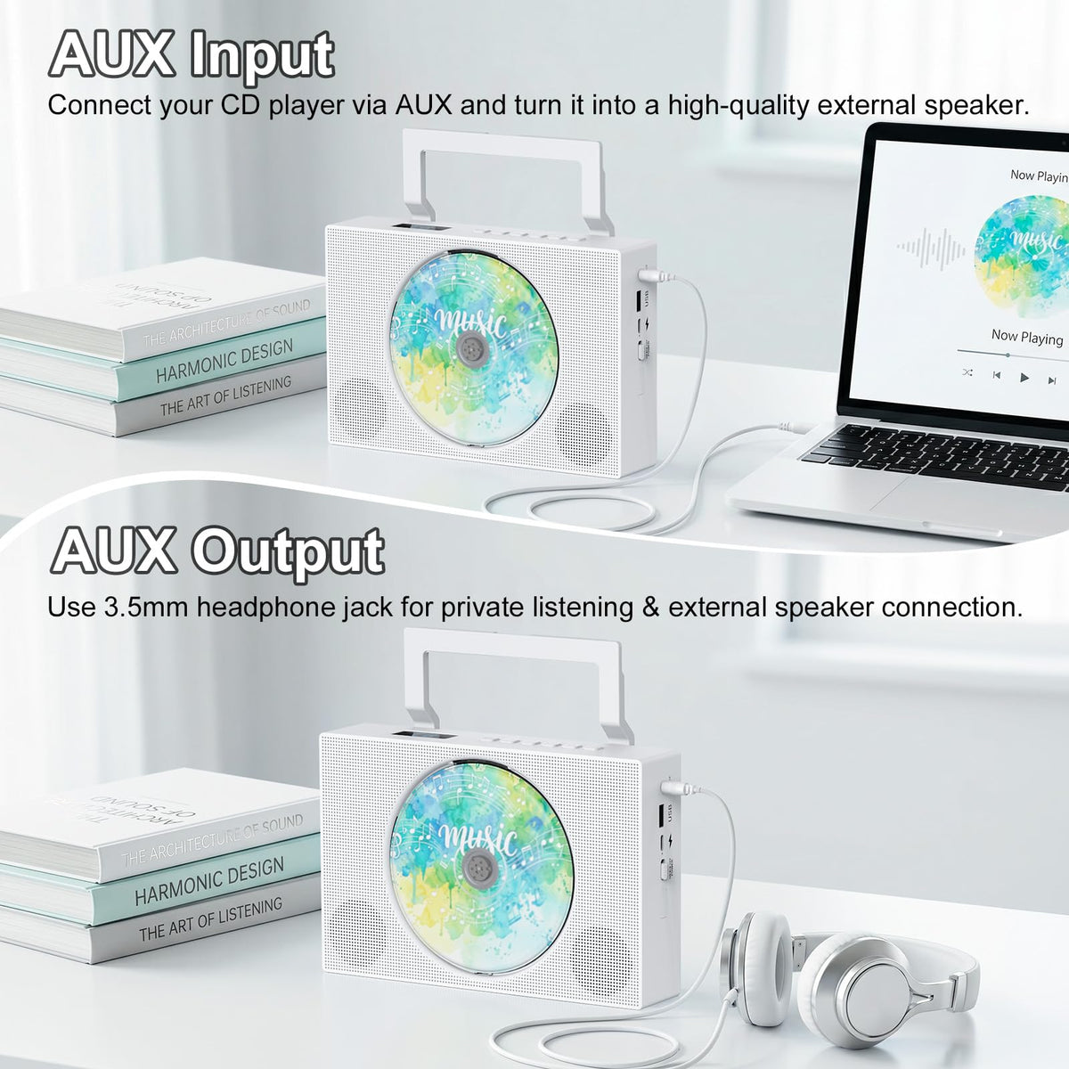 Portable CD Player with Bluetooth & Speakers Q776