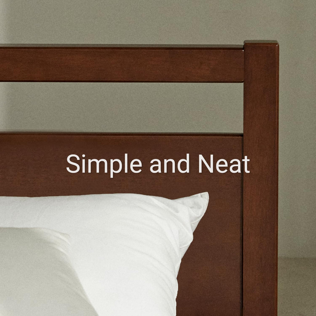 Cherry King Wood Platform Bed Frame with Headboard B5226