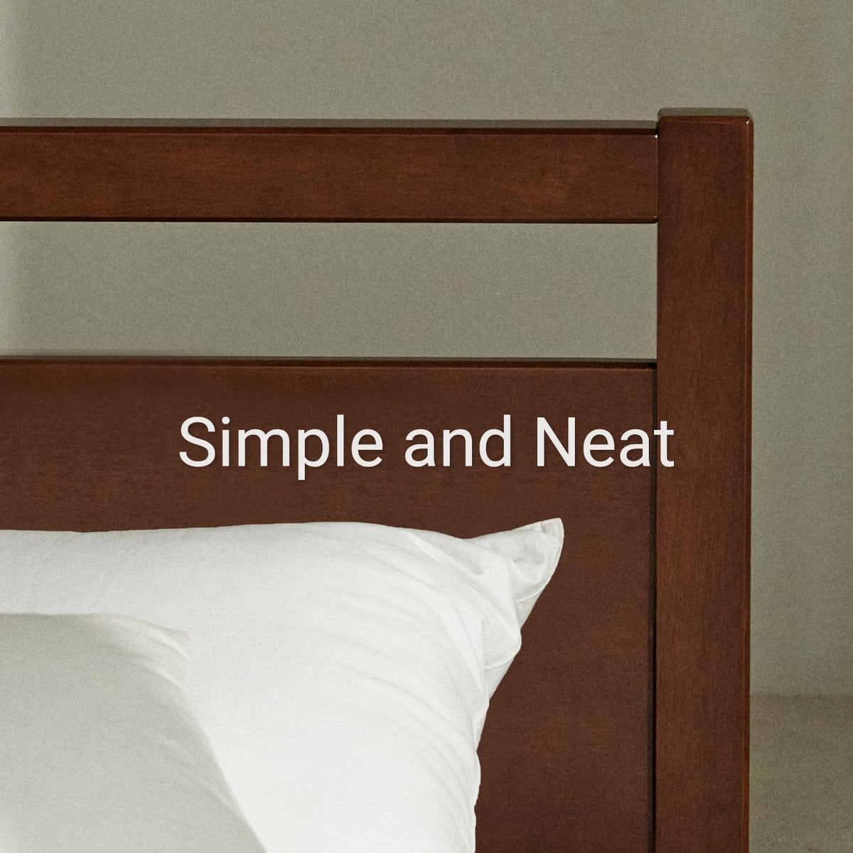 Cherry King Wood Platform Bed Frame with Headboard B5226