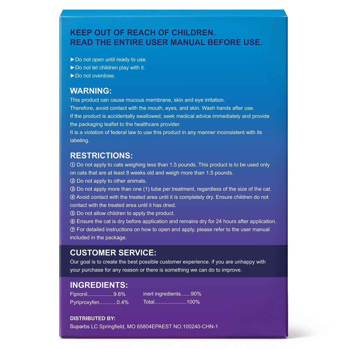 Cat Flea & Tick Topical Drops 12 Doses S673