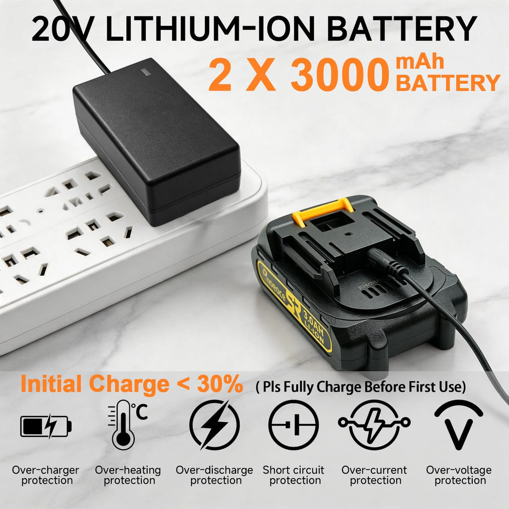 Cordless 20V Power Drill 3/8-Inch Keyless Chuck C475954