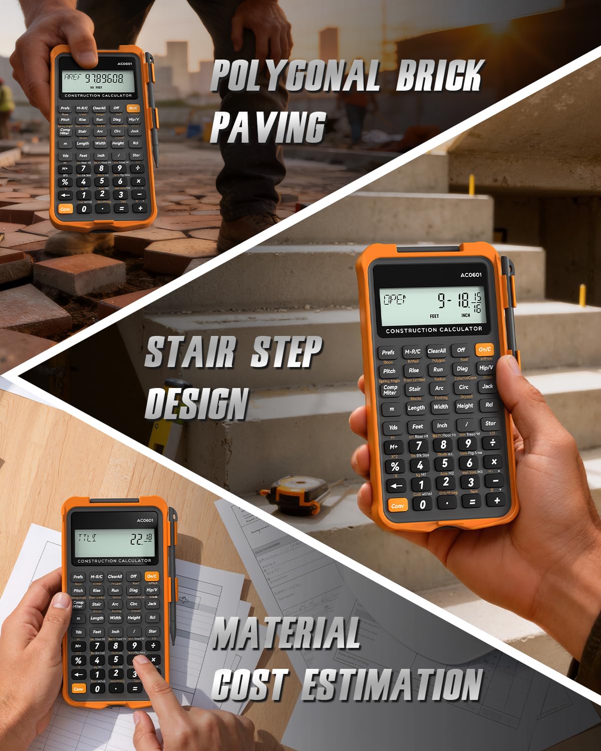 Construction Calculator with Writing Tablet N508