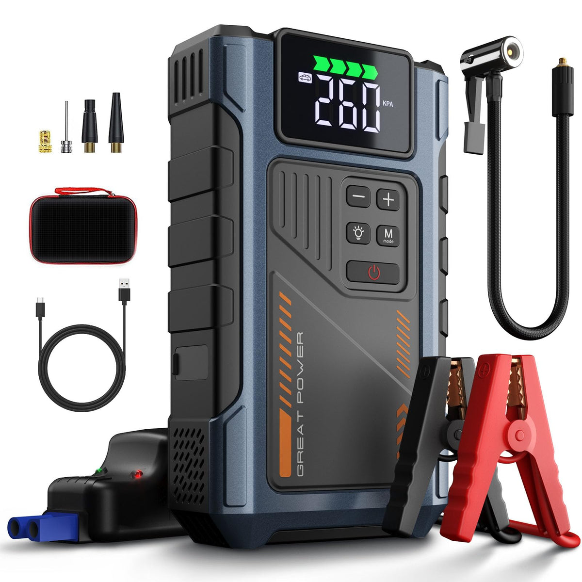 4500A 12V Jump Starter with Air Compressor 150PSI W8286