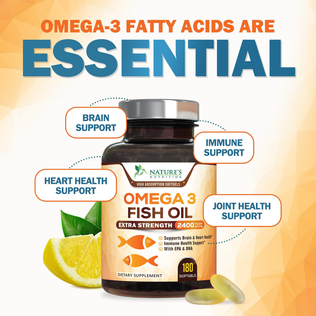 Omega 3 Fish Oil 2400mg Softgels T807815
