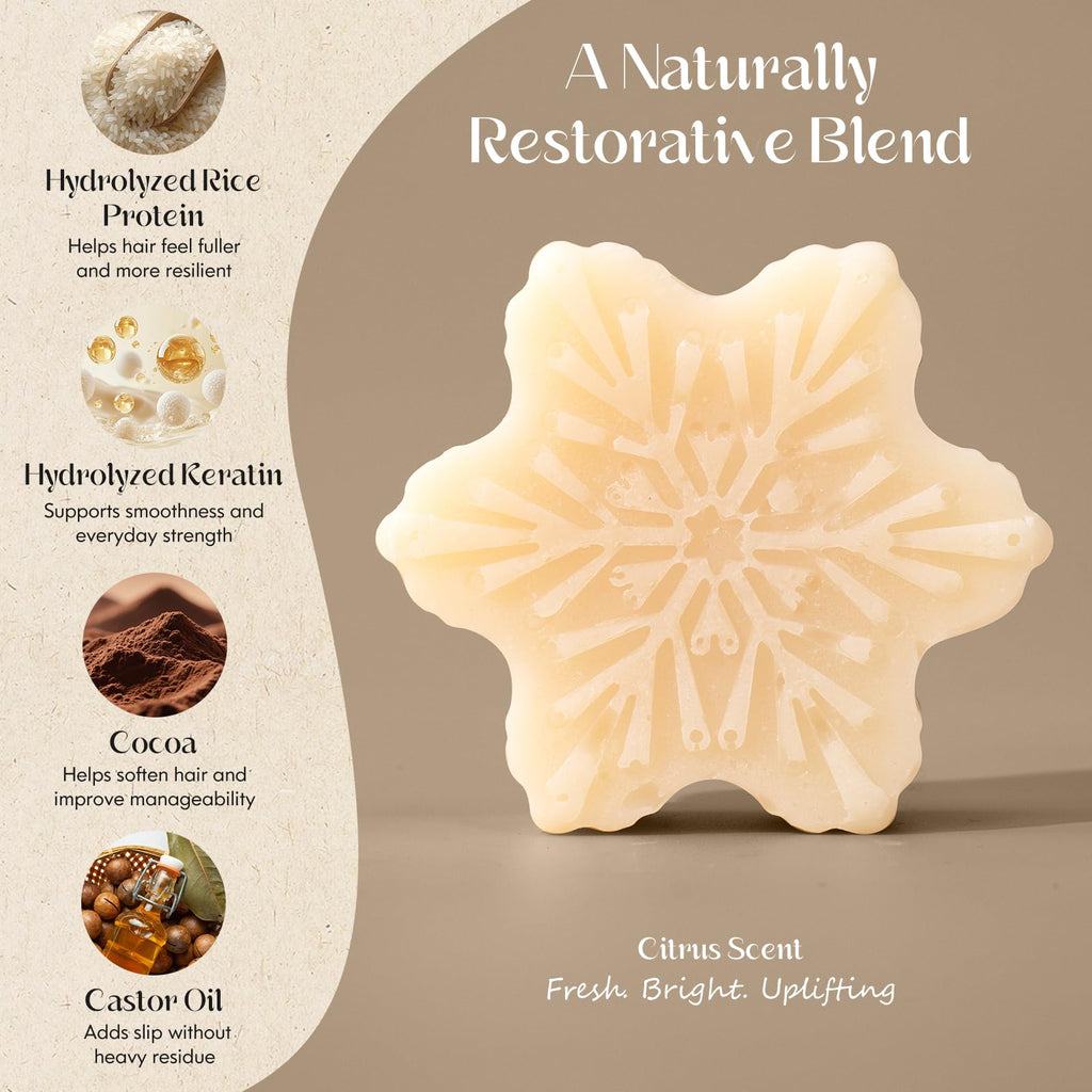 Tea Tree Clarifying Shampoo Bar & Rice Water Protein Conditioner Bar Set 2 pack D9824