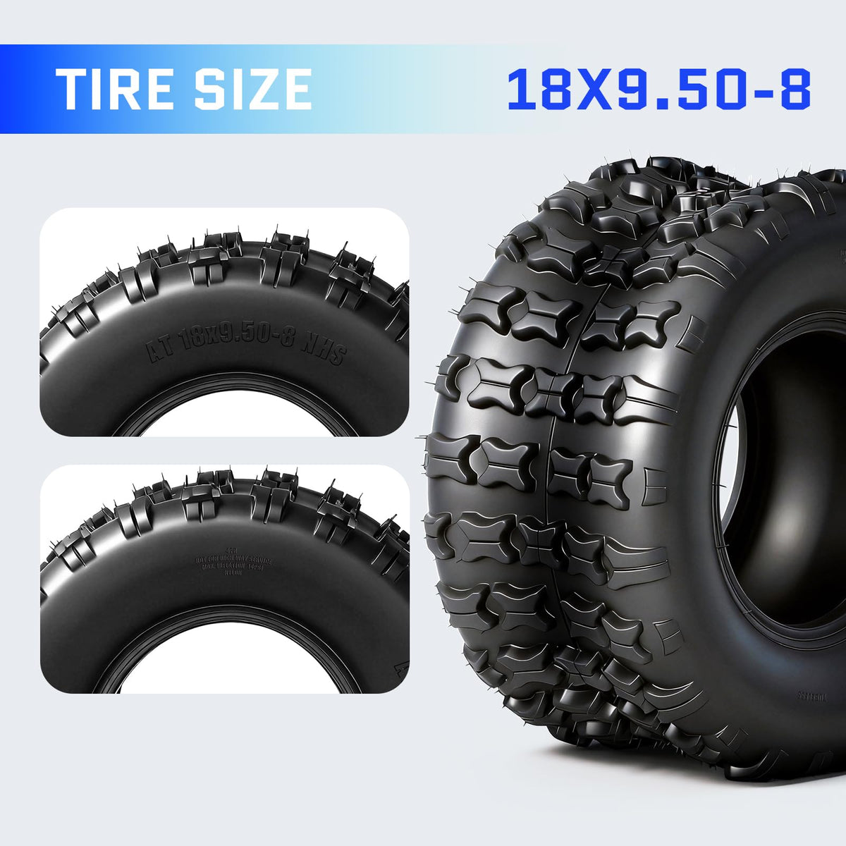 18x9.5-8 All-Terrain ATV/UTV Tires Set of 2 I39237