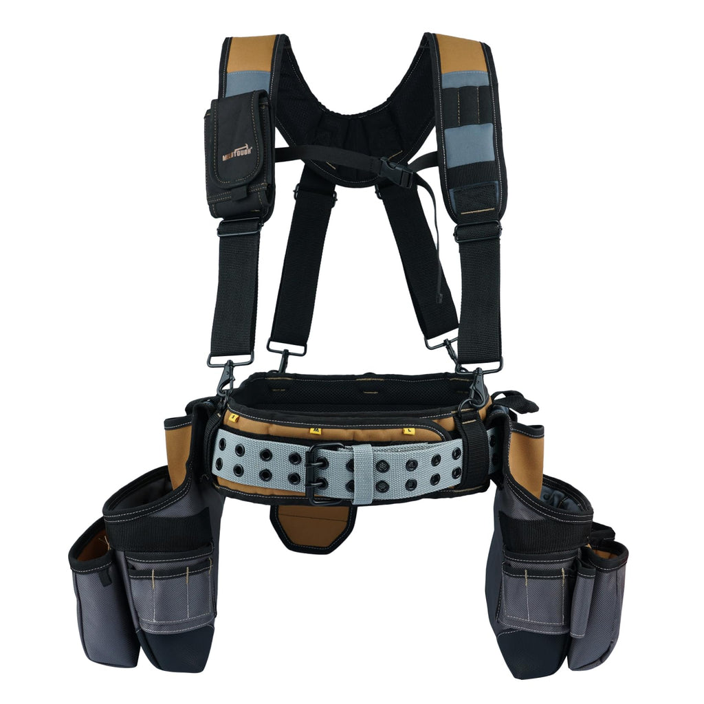 Khaki 28-Pocket Tool Belt and Suspenders K703970
