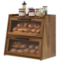 Acacia Wood 2-Layer Bread Box H541256