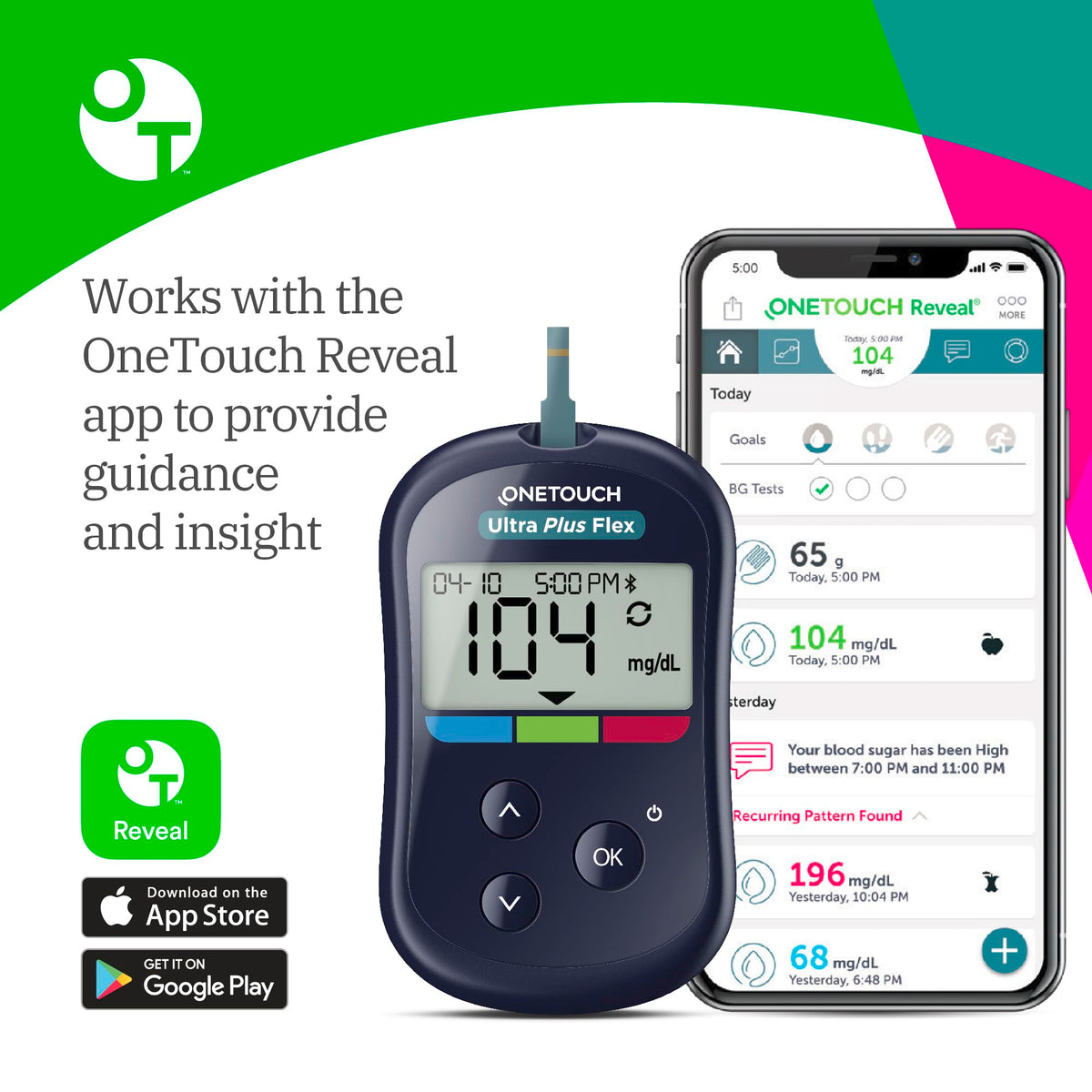 Blood Glucose Meter Kit with Strips, Lancets, Case U50494