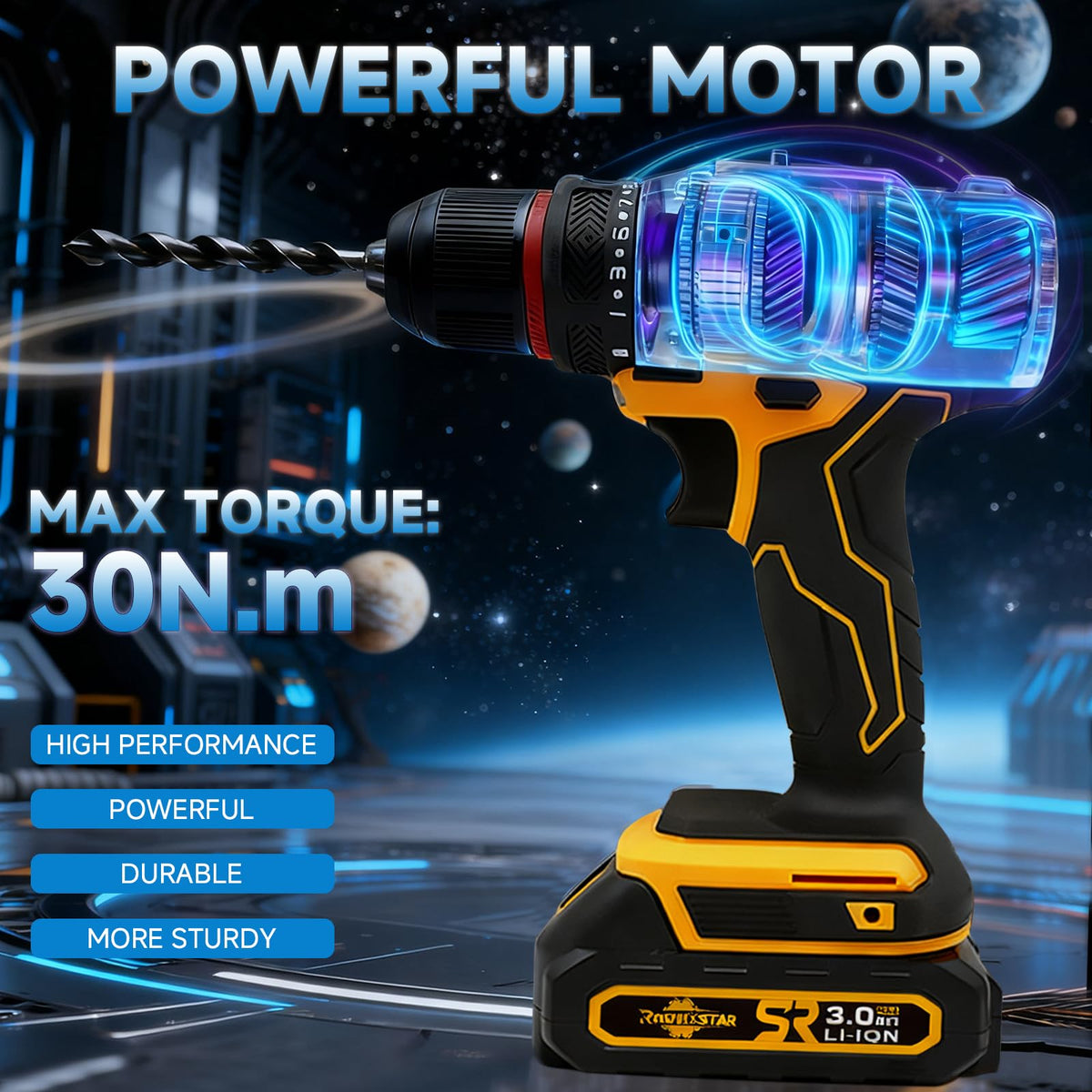 Cordless 20V Power Drill 3/8-Inch Keyless Chuck C475954