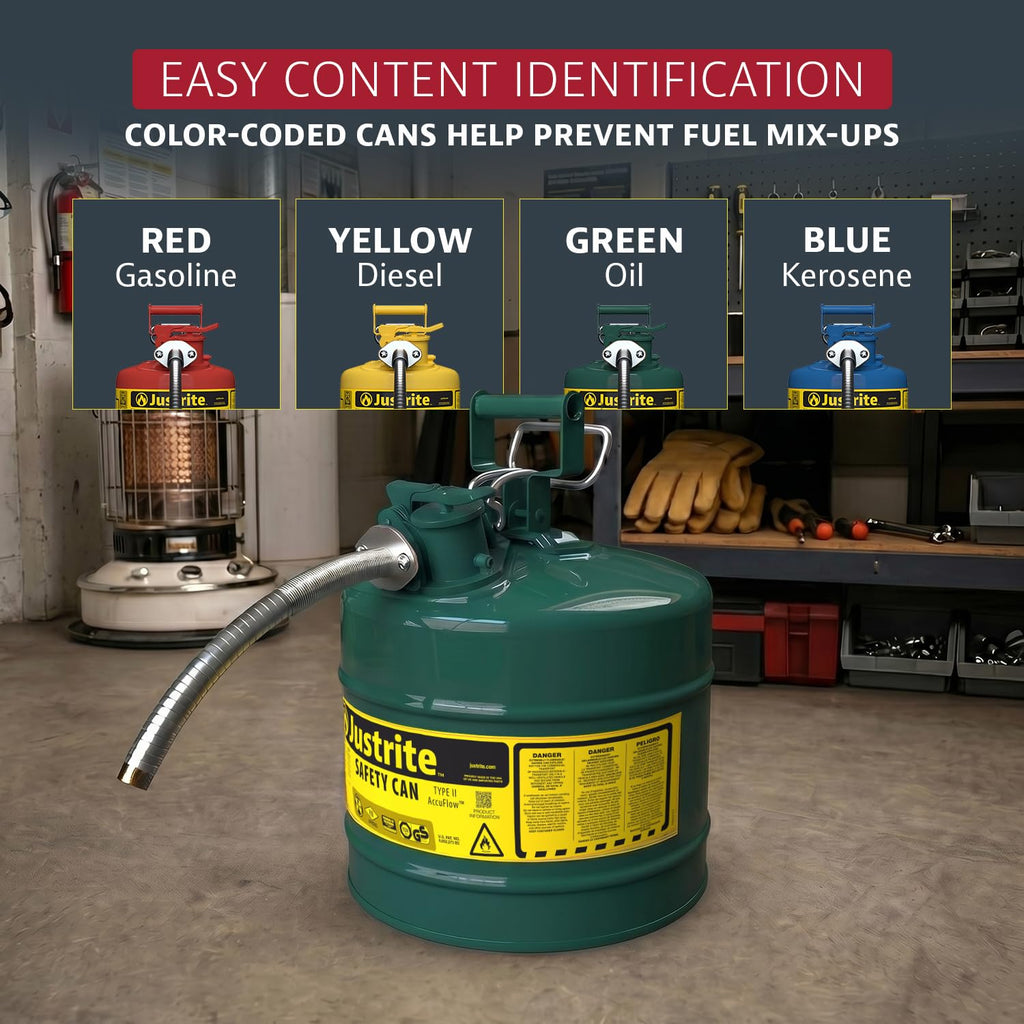 Green Galvanized Steel Safety Can W752