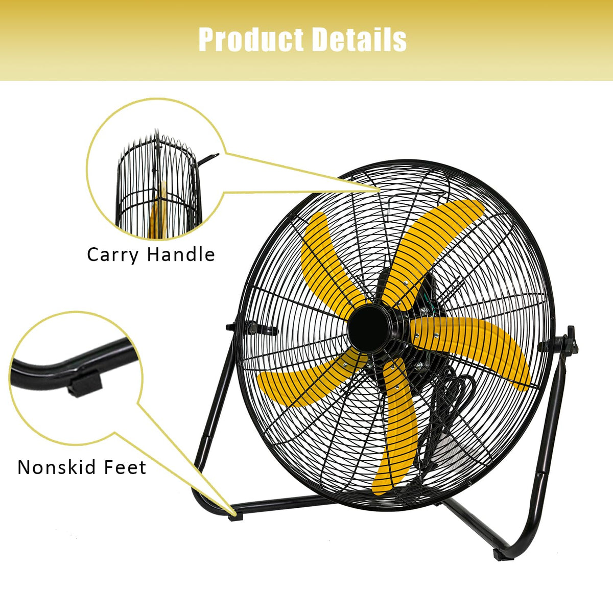 20 Inch 3-Speed High Velocity Floor Fan M8271