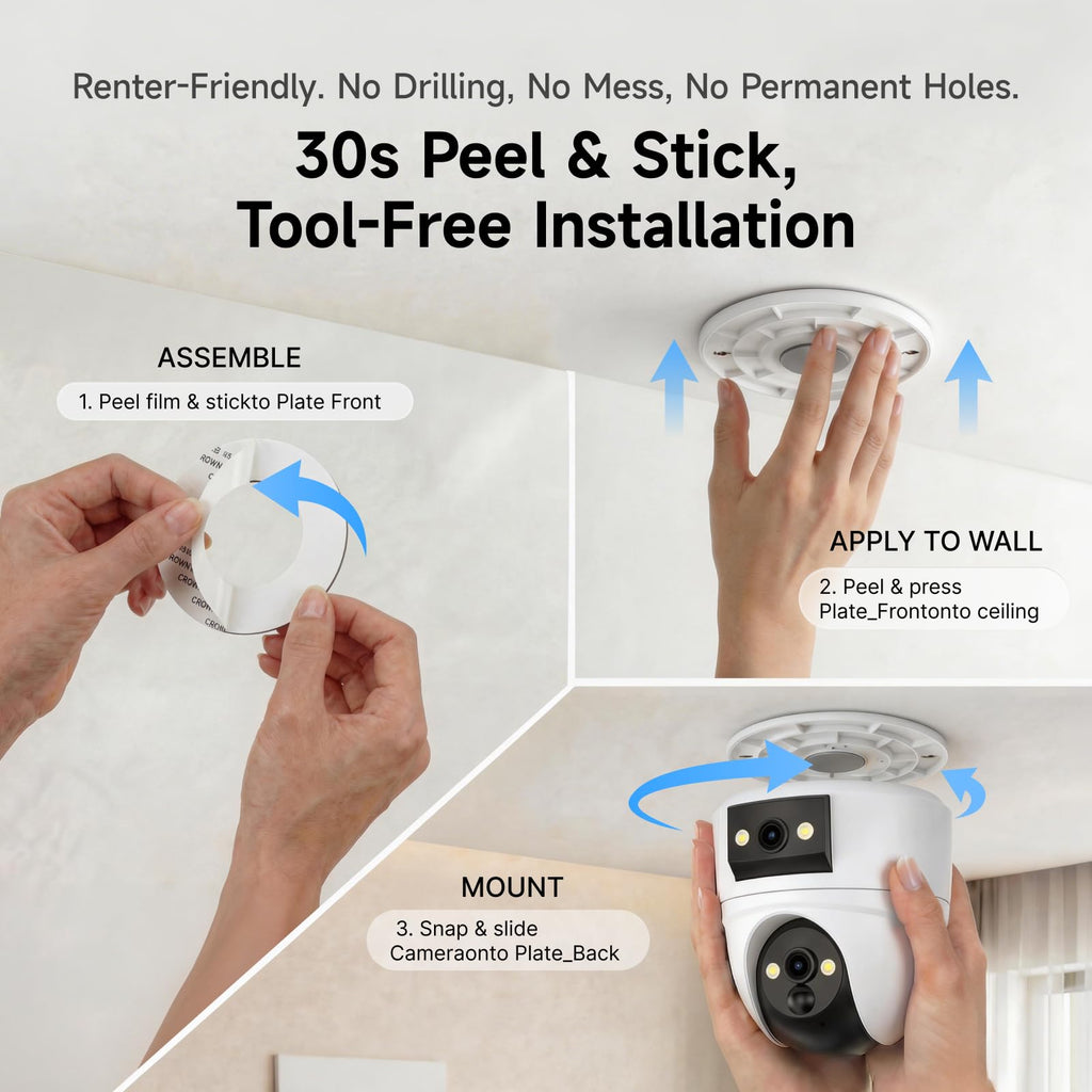 2K Dual Lens Indoor Security Camera X147282