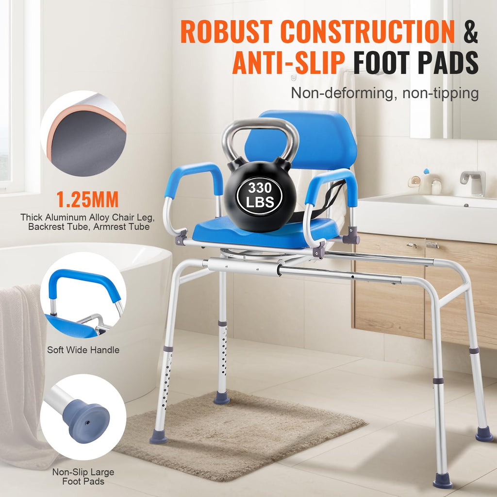 Sliding Tub Transfer Bench with 360 Degree Swivel Seat A22242