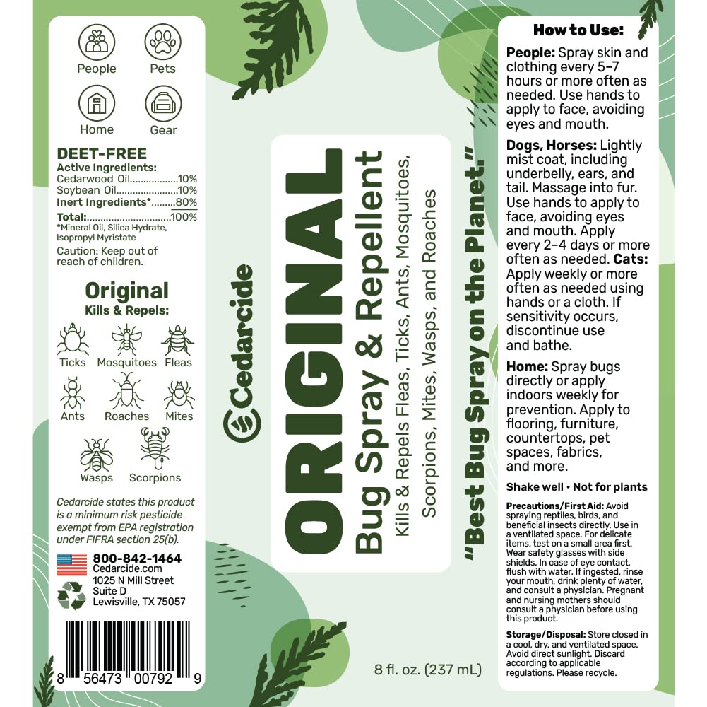 Natural Cedar Oil Bug Spray B852
