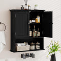 Black Wooden Bathroom Wall Cabinet with 2 Doors X66241