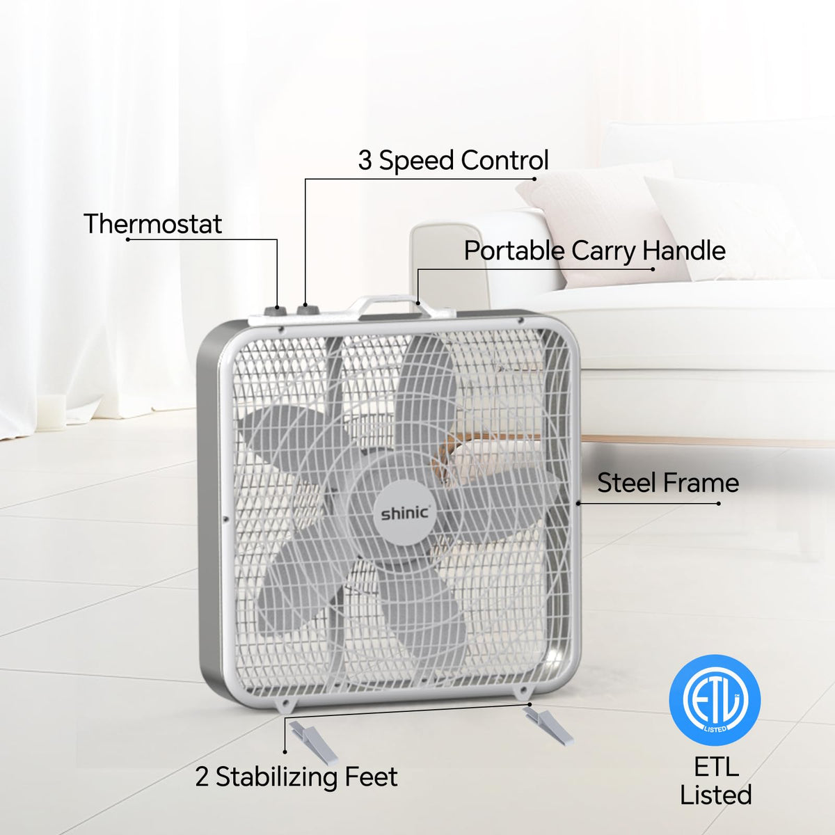 20" Box Fan with Thermostat H9285