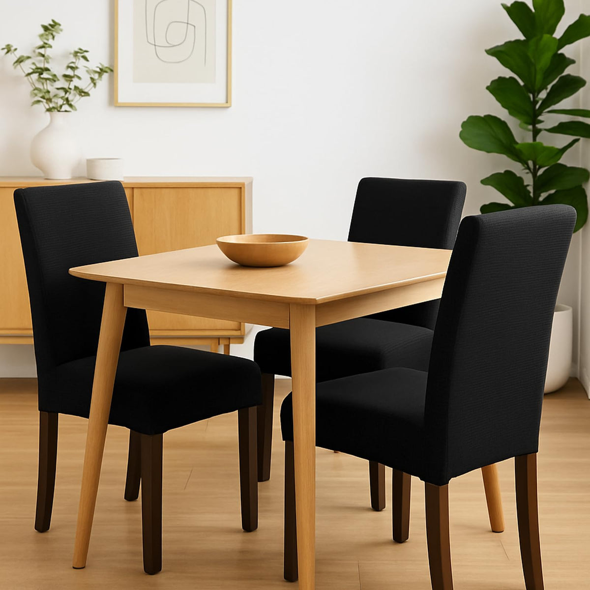 Black 6 Pack Dining Chair Covers L720