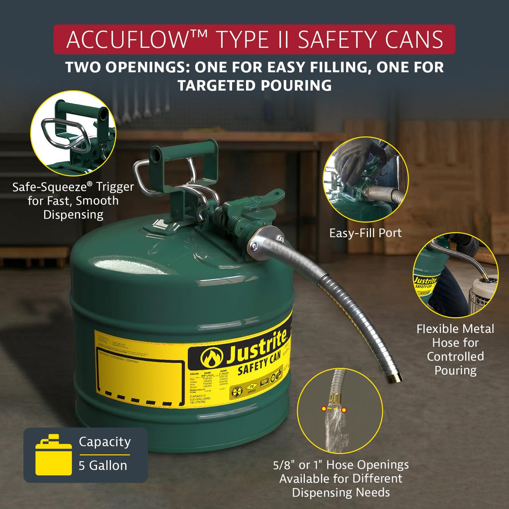 Green Galvanized Steel Safety Can W752