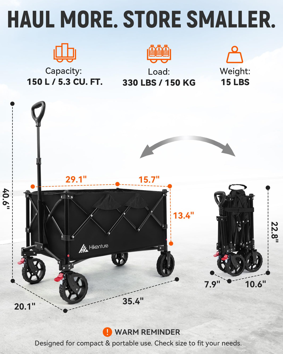 150L Foldable Heavy Duty Wagon O708