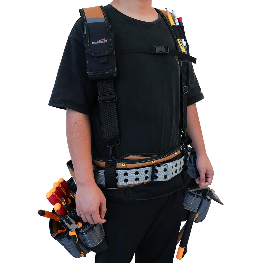 Khaki 28-Pocket Tool Belt and Suspenders K703970