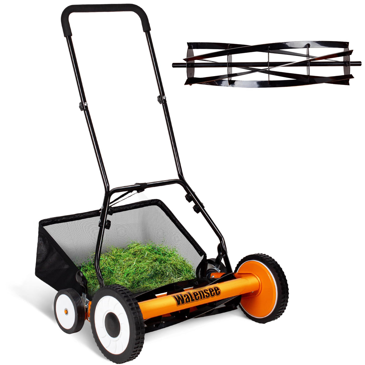 20-Inch 5-Blade Manual Reel Lawn Mower with Grass Catcher H7982