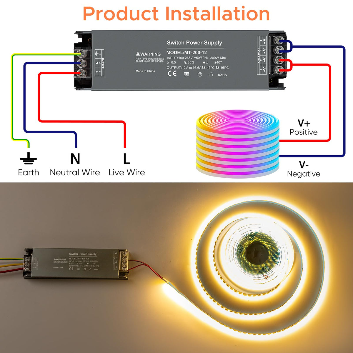 12V 200W LED Power Supply 16.6A X163210