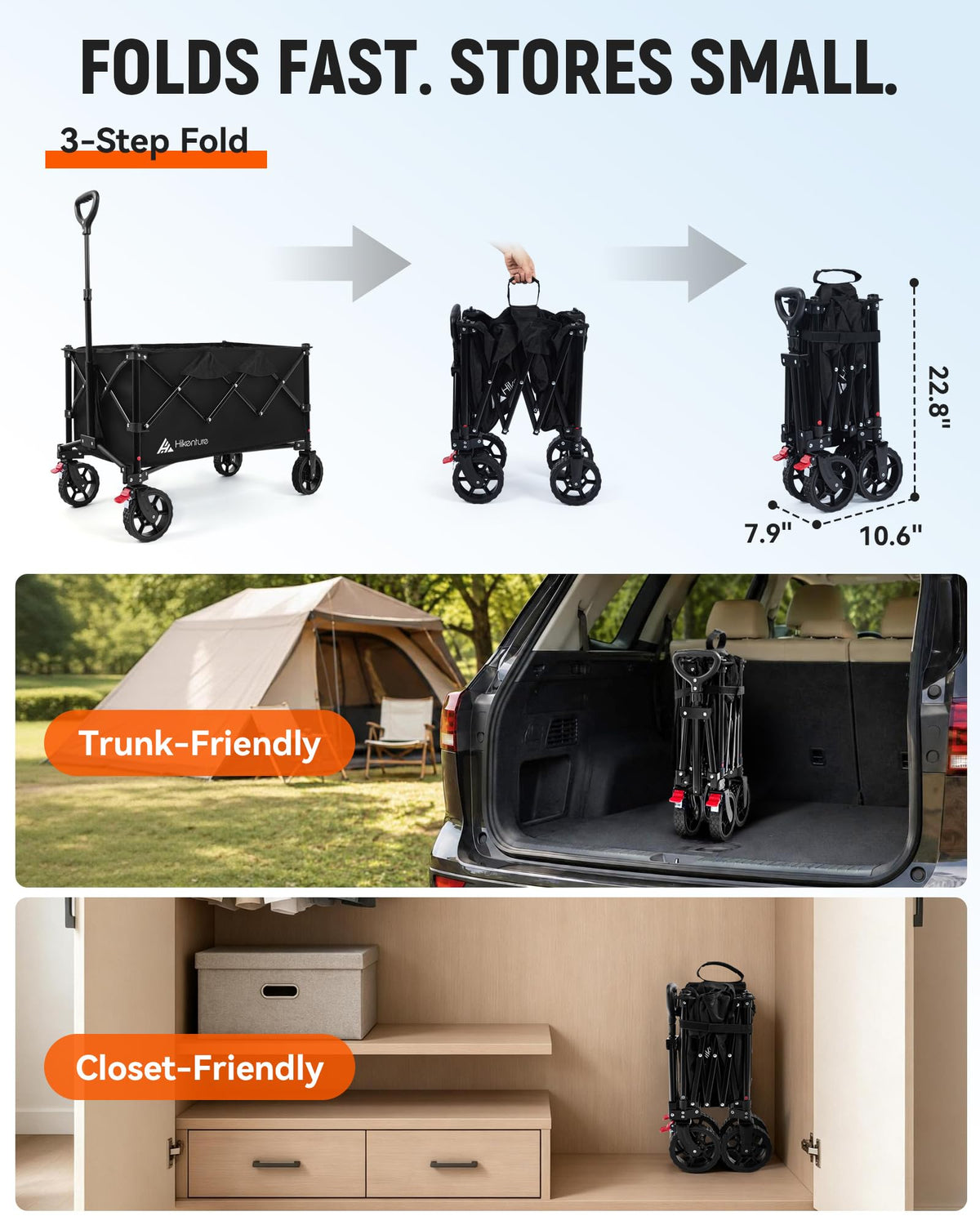 150L Foldable Heavy Duty Wagon O708
