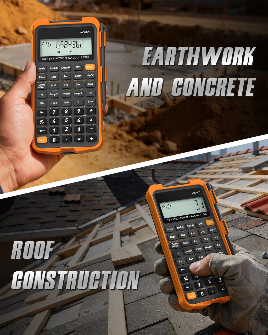 Construction Calculator with Writing Tablet N508