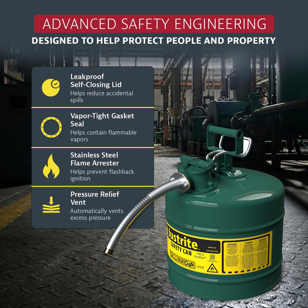 Green Galvanized Steel Safety Can W752