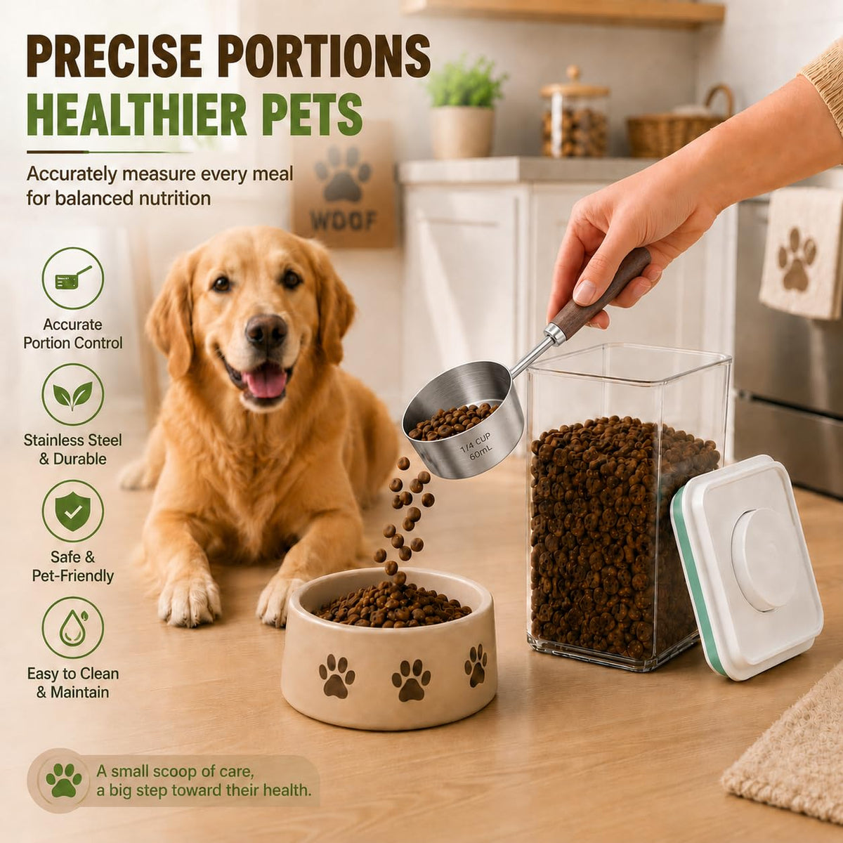 Airtight Pet Food Storage Container 4.2Qt with Lid and Scoop T138611