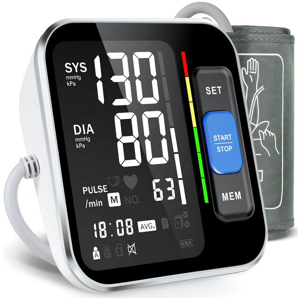 Upper Arm Blood Pressure Monitor with Backlight Display 2 Users Memory D65305