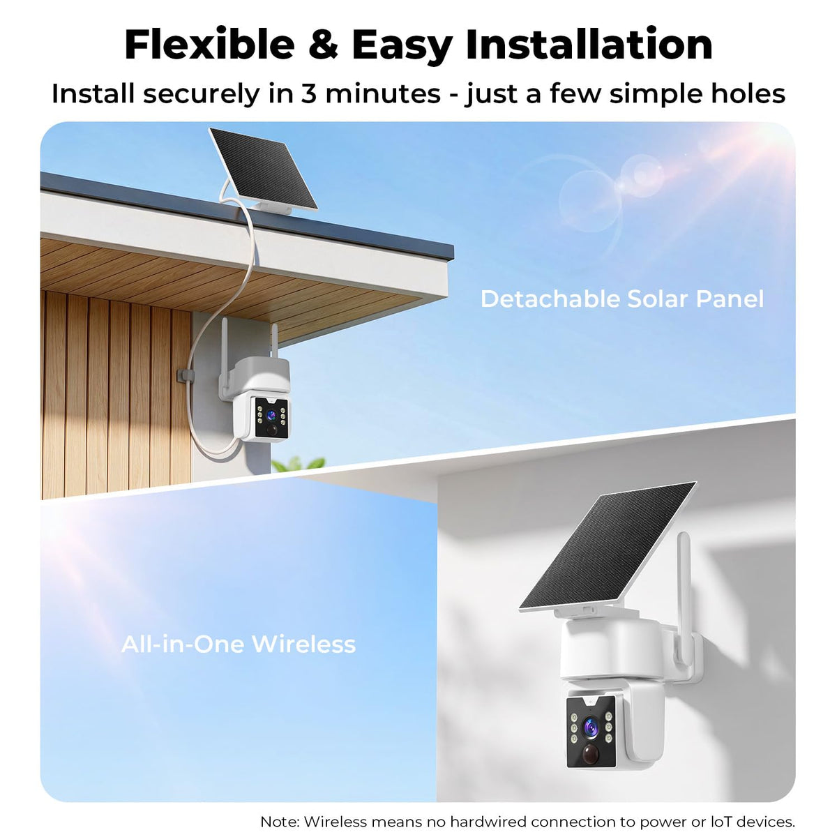 4MP Solar Powered 360° PTZ Outdoor Security Camera W8596