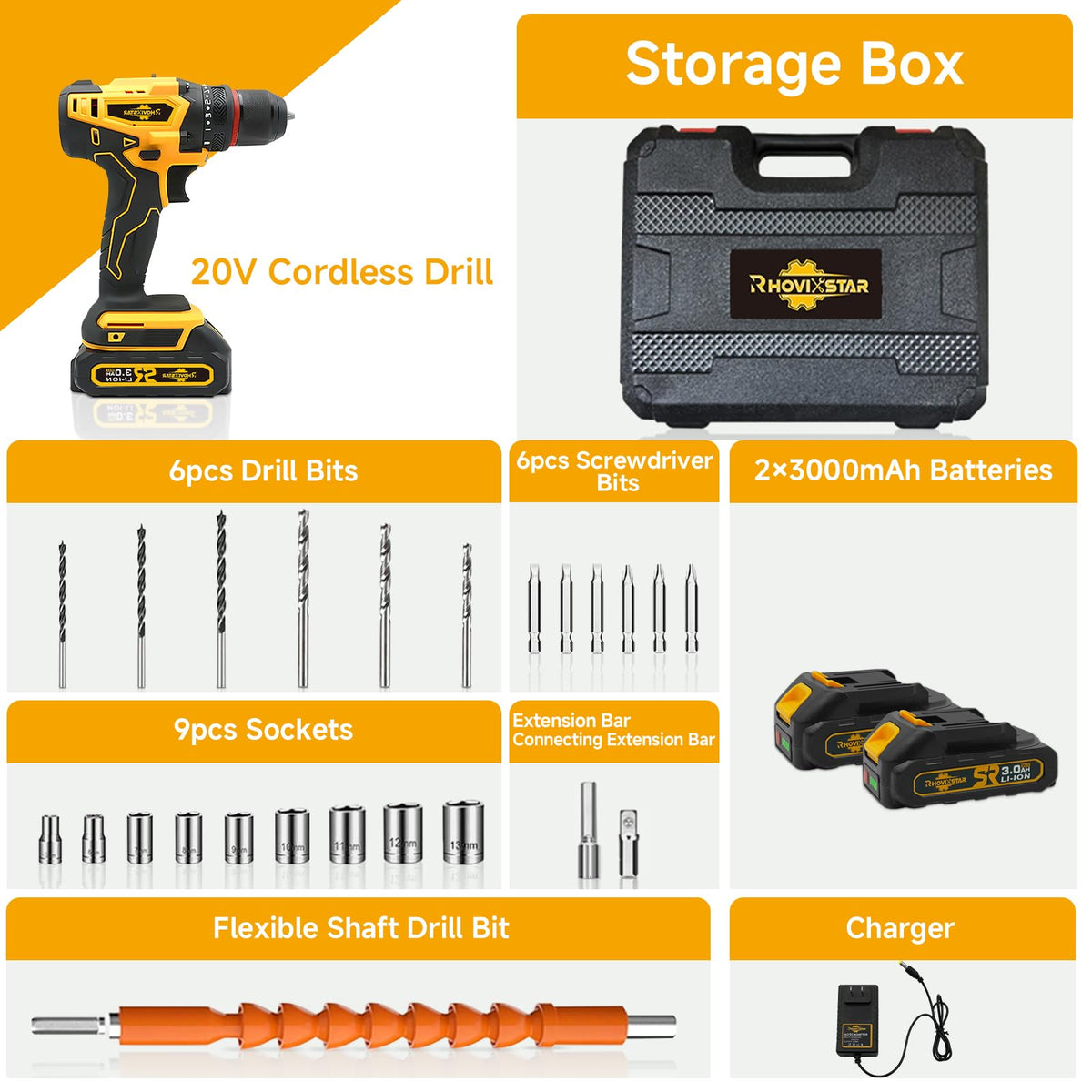 Cordless 20V Power Drill 3/8-Inch Keyless Chuck C475954