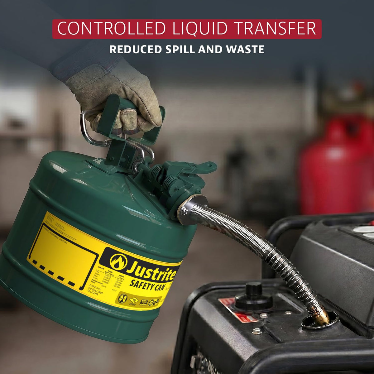 Green Galvanized Steel Safety Can W752
