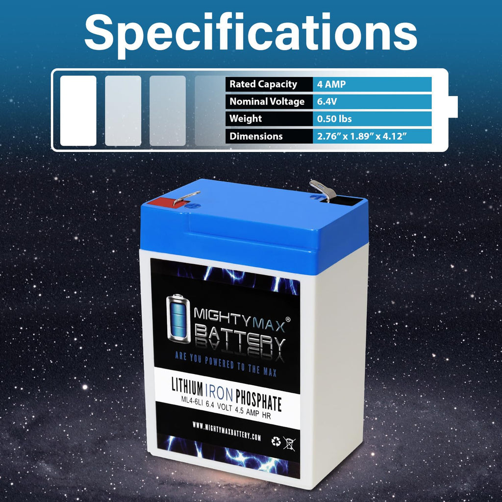 6V 4.5AH Lithium Replacement Battery W833324