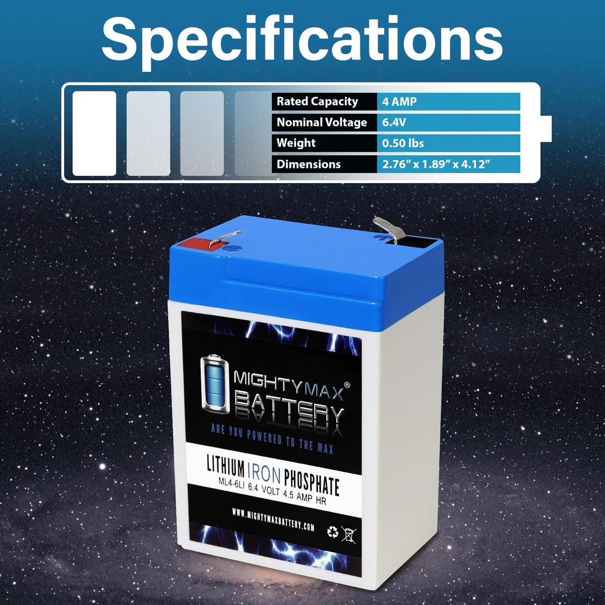 6V 4.5AH Lithium Replacement Battery W833324