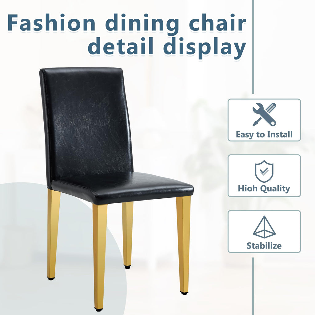 Black PU Leather Dining Chairs Set of 6 R168