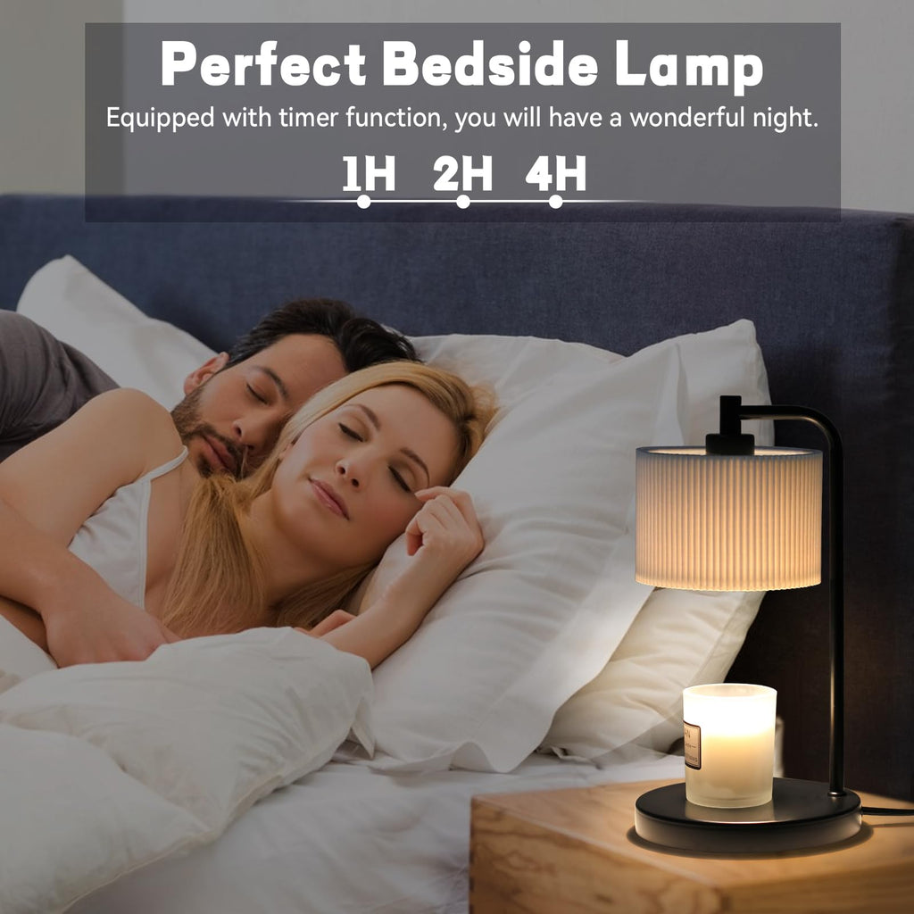 Dimmable Candle Warmer Lamp with Timer and Bulbs Black G64636