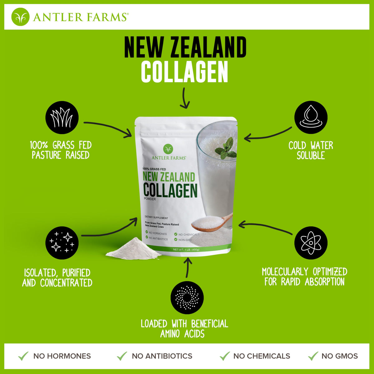 Collagen Powder - Grass Fed, Unflavored, 1 lb V482